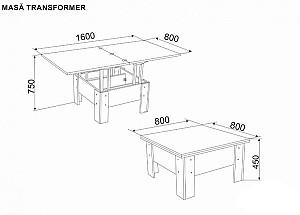 Masuta de cafea, reviste Ambianta Transformer (White-Sonoma)