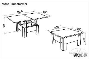 Masuta de cafea, reviste Ambianta Transformer (Wenge)