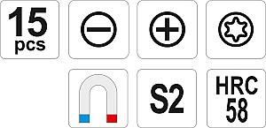 Set de surubelnite Yato YT25981 (15 buc)