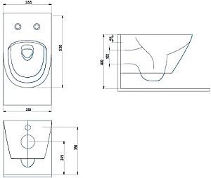 Vas WC Ege Vitrifiye KNIDOS Black