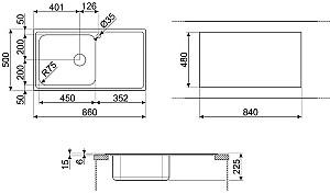 Chiuveta de bucatarie SMEG LGM861S-2