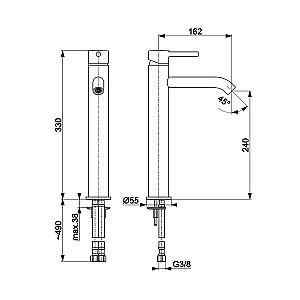 Baterie pentru lavoar Armatura Moza Aur mat