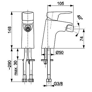 Baterie pentru bideu Armatura Abasha (105193)