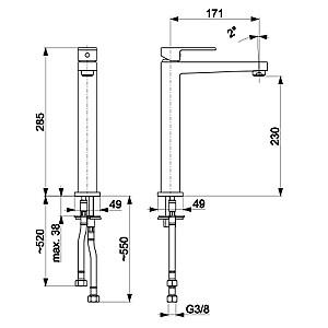 Baterie pentru lavoar Armatura Logon (107949)
