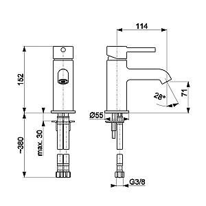 Baterie pentru lavoar Armatura Moza (109125)