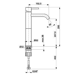 Baterie pentru lavoar Armatura Neda Black (101958)