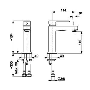 Baterie pentru lavoar Armatura Logon Black (107945)