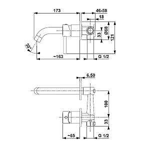 Baterie pentru lavoar Armatura Moza Black (105195)