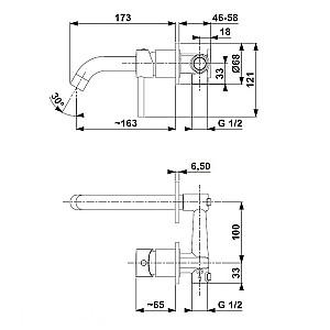 Baterie pentru lavoar Armatura Moza (105196)