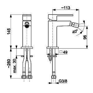 Baterie pentru bideu Armatura Logon Black (107948)