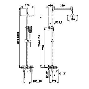 Set de duș Armatura Logon Black (108575)