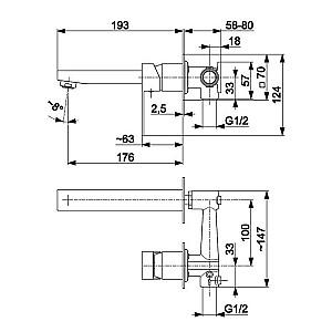 Baterie pentru lavoar Armatura Logon (114557)