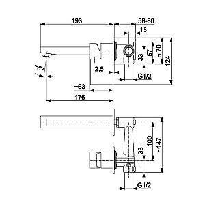 Baterie pentru lavoar Armatura Logon (114556)