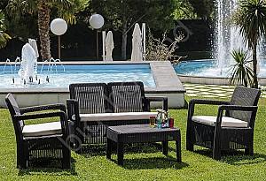 Set mobila de gradina Allibert TARIFA S4 Brown/ Beige