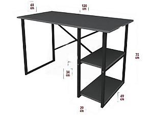 Masa de birou Fabulous 2 rafturi Anthracite/Black