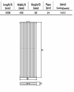 Radiator Radex Orion-D HB-R34 Anthracite (602x1800)