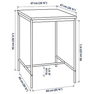 Set de masa si scaune IKEA Sandsberg/Stig 2 scaune de bar 67x67 Negru/Negru