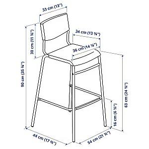 Set de masa si scaune IKEA Sandsberg/Stig 2 scaune de bar 67x67 Negru/Negru
