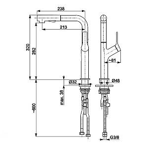 Robinet bucatarie Armatura Duero design aur mat