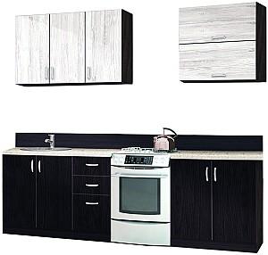 Set mobila bucatarie Modern Paola 2.0m Wenge Magic/Craft Oak White