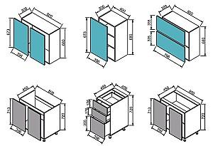 Set mobila bucatarie Modern Paola 2.0m Wenge Magic/Craft Oak White