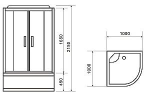 Cabina de dus cu hidromasaj VLM BS6013 100x100 H215