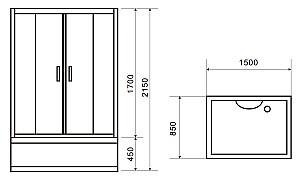 Cabina de dus cu hidromasaj VLM BS6017 150x85 H215