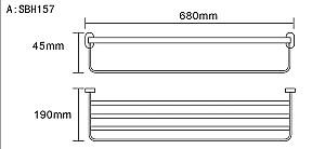 Cuier pentru baie prosoape Uniplast Inox SBH157