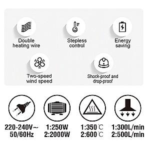 Suflant de aer cald Harden 2000W (752822)