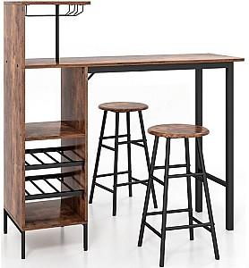 Set de masa si scaune Costway JV10669BN (Brown)