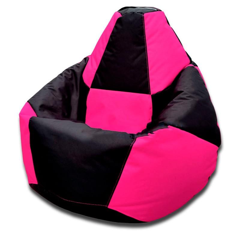 Fotoliu puf Beanbag Pear Chess XL Black Pink