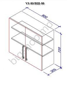 Set mobila bucatarie PS Iulia 2.6m Red (2)