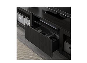 Tumba RTV IKEA Besta Lappviken / Stubbarp black-brown glass