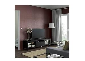 Tumba RTV IKEA Besta Lappviken / Stubbarp black-brown glass