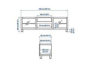 Tumba RTV IKEA Besta Lappviken / Stubbarp black-brown glass