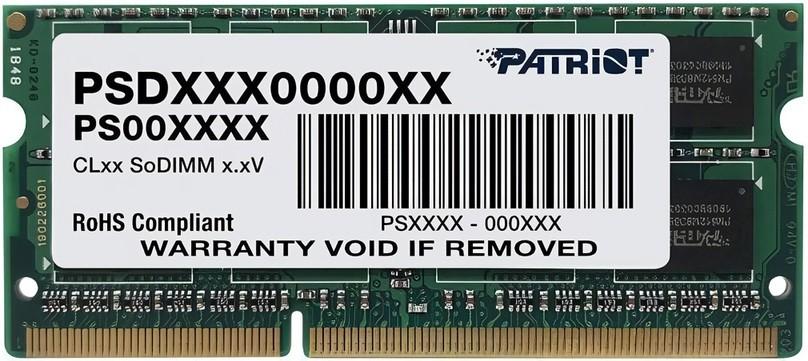 Memorie operativa RAM PATRIOT Signature Line 8GB DDR3L-1600MHz (PSD38G1600L2S)
