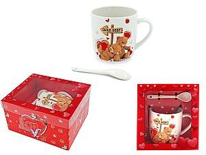 Set pentru ceai si cafea Sf.Valentine Ursi 210 ml cu lingura