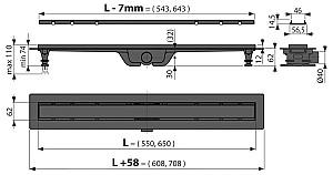Rigola de dus Alcaplast APZ19BLACK-550