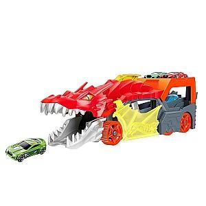 Jucarie interactiva Hot Wheels Dragon furios cu depozitare pentru mașini