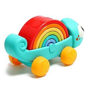 Jucarie de impins si tras Hola Toys Rainbow Chameleon