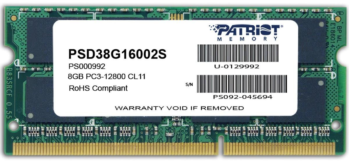 Memorie operativa RAM PATRIOT Signature Line 1x8GB DDR3-1600MHz SODIMM