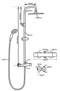Set de duș Wirquin Comfort Black Touch (60722893)