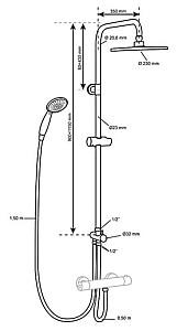Set de duș Wirquin Switch Black Touch (60722891)