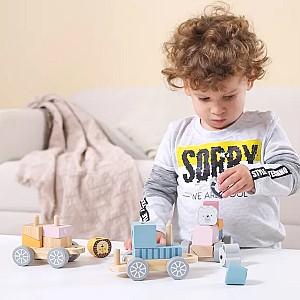 Jucarie de impins si tras VIGA Stacking Train 44015