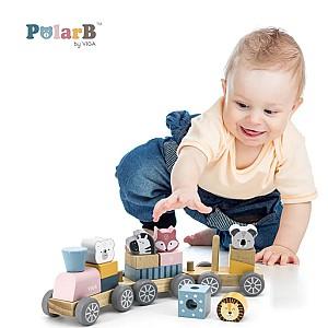 Jucarie de impins si tras VIGA Stacking Train 44015