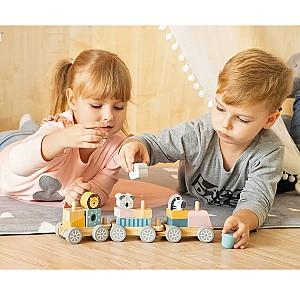 Jucarie de impins si tras VIGA Stacking Train 44015