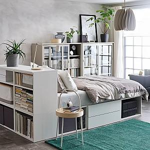 Pat IKEA Platsa 2 sertare 142x244x103 Alb/Fonnes