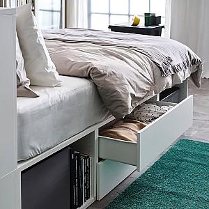 Pat IKEA Platsa 2 sertare 142x244x103 Alb/Fonnes