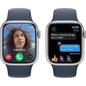 Ceas inteligent Apple Watch Series 9 GPS 45mm Silver/Storm Blue