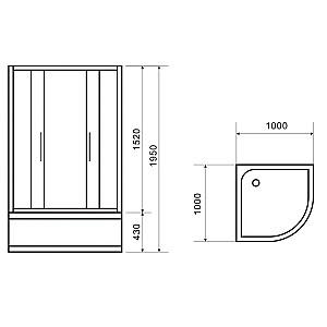 Cabina de dus VLM BE1015/100GC Clear 100x100